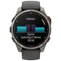 Garmin fēnix 8 Pro 47mm Sapphire AMOLED LTE + GPS Multisport Smartwatch - Titanium/Black/Pebble Grey