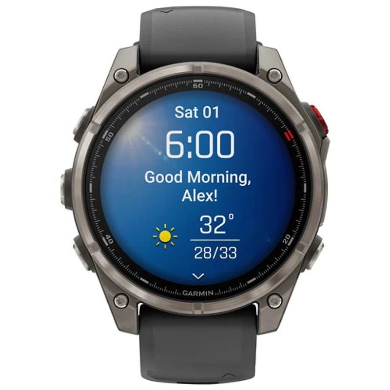 Garmin fēnix 8 Pro 47mm Sapphire AMOLED LTE + GPS Multisport Smartwatch - Titanium/Black/Pebble Grey