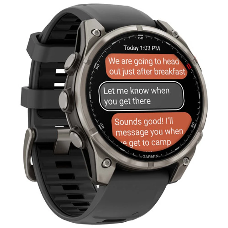 Garmin fēnix 8 Pro 47mm Sapphire AMOLED LTE + GPS Multisport Smartwatch - Titanium/Black/Pebble Grey