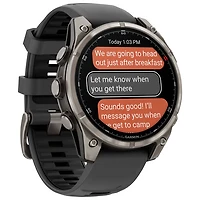 Garmin fēnix 8 Pro 47mm Sapphire AMOLED LTE + GPS Multisport Smartwatch - Titanium/Black/Pebble Grey