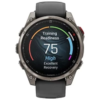 Garmin fēnix 8 Pro 47mm Sapphire AMOLED LTE + GPS Multisport Smartwatch - Titanium/Black/Pebble Grey