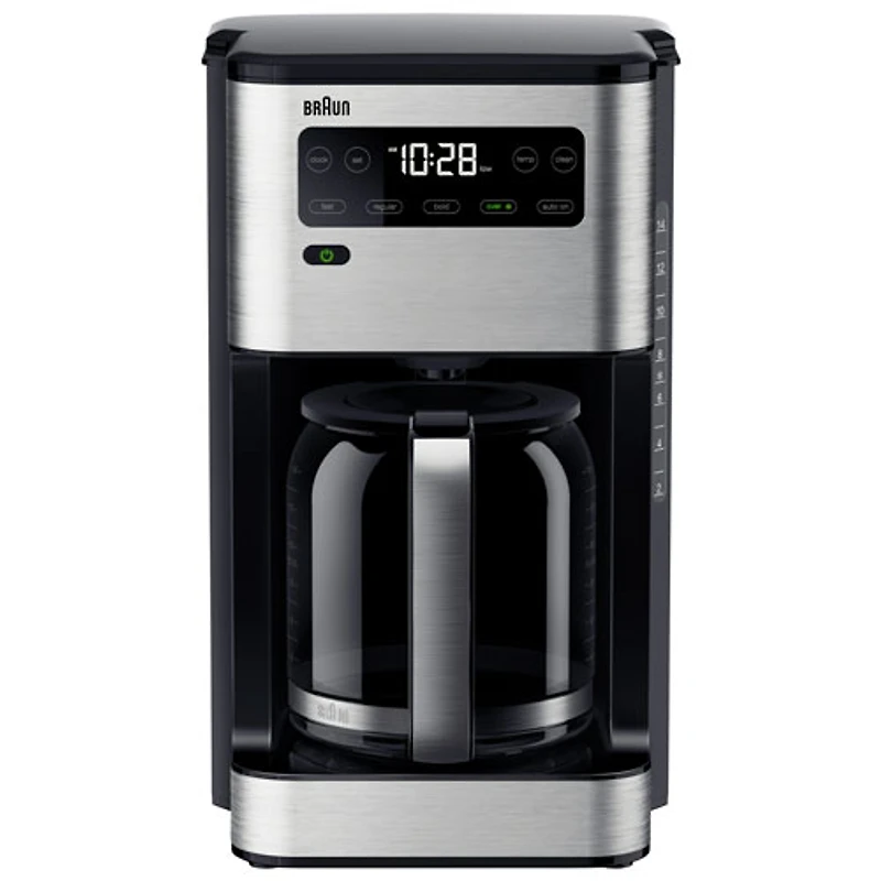 Cafetière PureFlavor de Braun - 14 tasses - Acier inoxydable/Noir