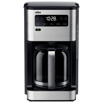 Cafetière PureFlavor de Braun - 14 tasses - Acier inoxydable/Noir
