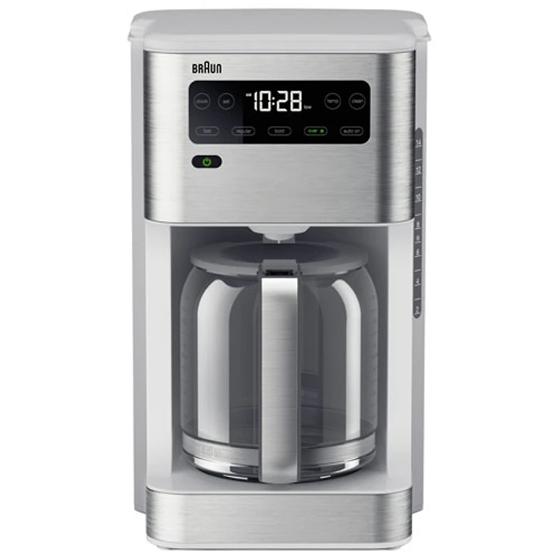 Braun PureFlavor Coffee Maker - 14-Cup - Stainless Steel/White