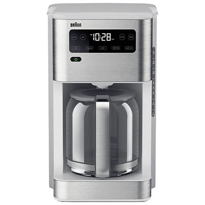 Braun PureFlavor Coffee Maker - 14-Cup - Stainless Steel/White