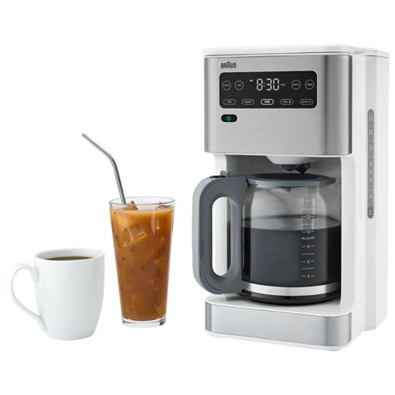Braun PureFlavor Coffee Maker - 14-Cup - Stainless Steel/White