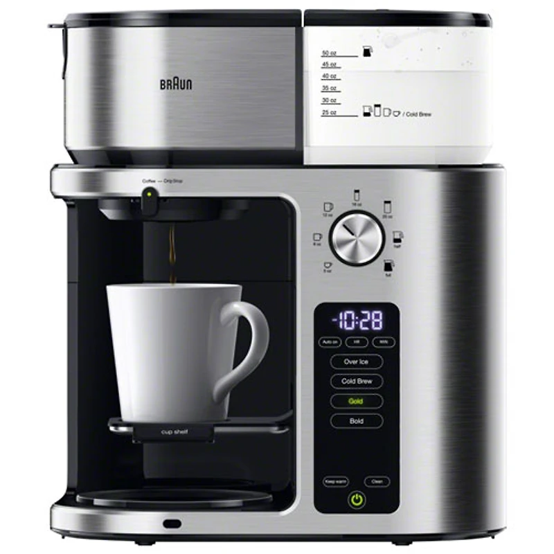 Braun MultiServe Plus Drip Coffee Maker - 10-Cup - Stainless Steel