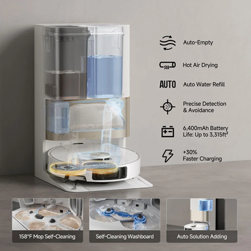 Dreame X40 Ultra Auto-Empty Robot Vacuum & Mop - White