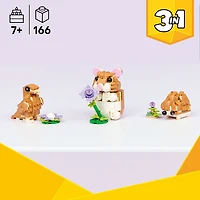 LEGO Creator: 3 in 1 Cute Hamster with a Flower - 166 Pieces (31376)