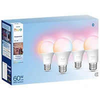 Philips Hue Essential A19 Smart LED Light Bulbs - 4 Pack - White & Colour Ambiance