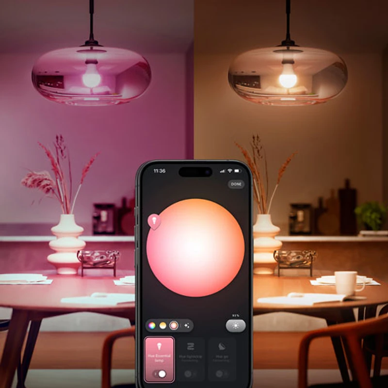 Philips Hue Essential A19 Smart LED Light Bulbs - 4 Pack - White & Colour Ambiance