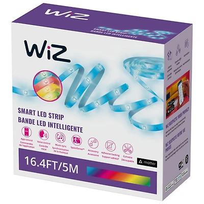Bande lumineuse intelligente DEL RVB de WiZ - 5 m (16,4 pi) - Multicolore