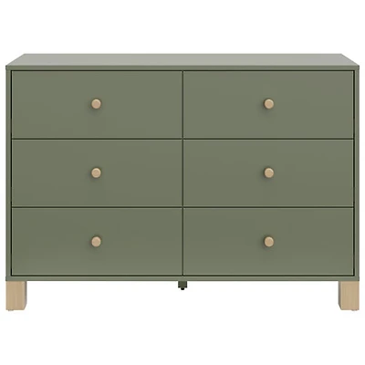 Commode à 6 tiroirs pour enfants California de Storkcraft - Olive avec bois flotté