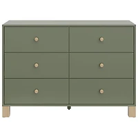 Commode à 6 tiroirs pour enfants California de Storkcraft - Olive avec bois flotté