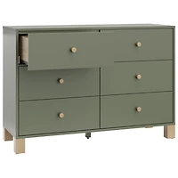 Commode à 6 tiroirs pour enfants California de Storkcraft - Olive avec bois flotté