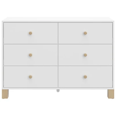 Commode à 6 tiroirs pour enfants California de Storkcraft - Blanc avec bois flotté