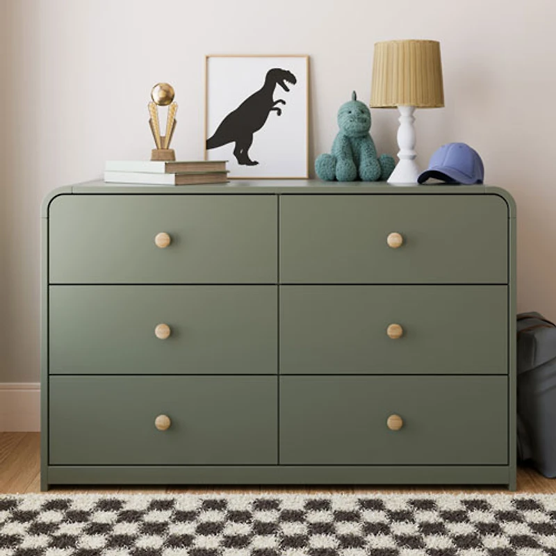 Commode à 6 tiroirs pour enfants Santos de Storkcraft - Olive