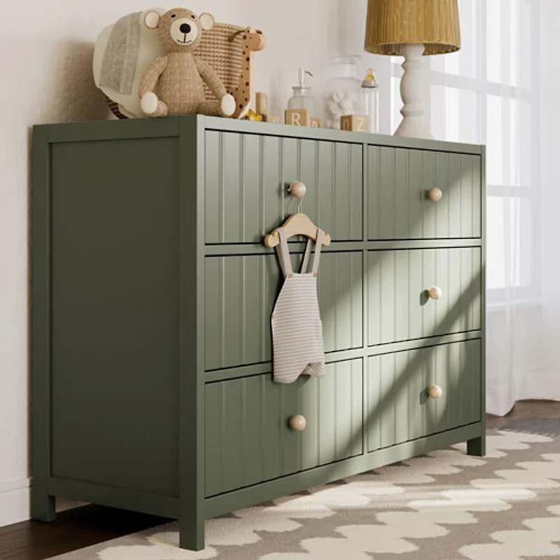 Graco Teddi 6-Drawer Kid Dresser - Olive