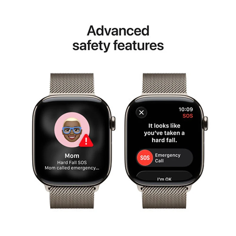 Apple Watch Series 11 (GPS + Cellular) 46mm Natural Titanium Case with Natural Milanese Loop