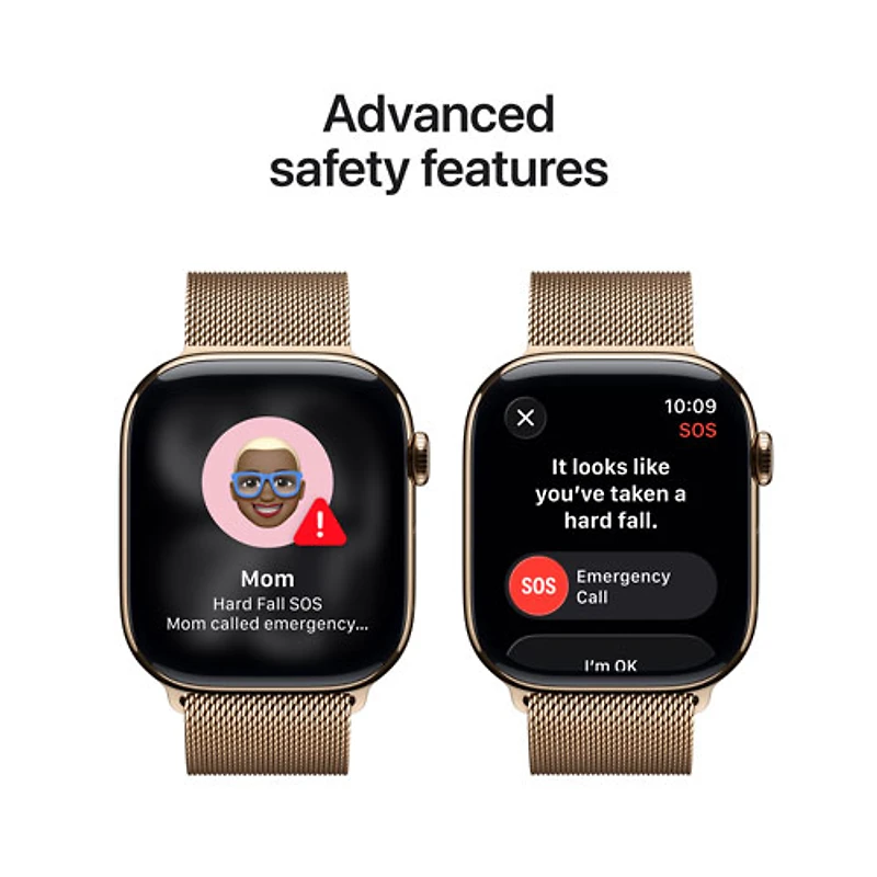 Apple Watch Series 11 (GPS + Cellular) 46mm Gold Titanium Case with Gold Milanese Loop