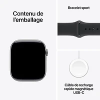 Apple Watch Series 11 (GPS) 46mm Space Grey Aluminum Case with Black Sport Band