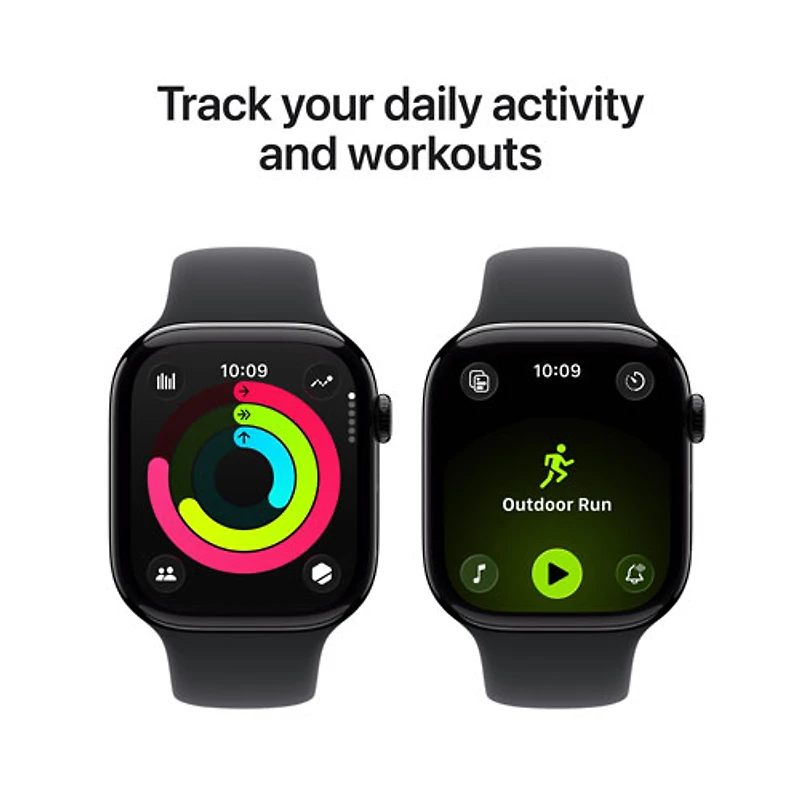 Apple Watch Series 11 (GPS) 42mm Jet Black Aluminum Case with Black Sport Band