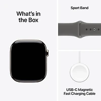 Apple Watch Series 11 (GPS + Cellular) 46mm Natural Titanium Case with Stone Grey Sport Band