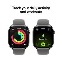 Apple Watch Series 11 (GPS + Cellular) 46mm Natural Titanium Case with Stone Grey Sport Band