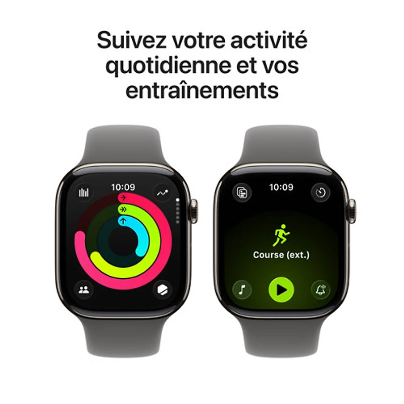 Apple Watch Series 11 (GPS + Cellular) 46mm Natural Titanium Case with Stone Grey Sport Band
