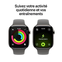 Apple Watch Series 11 (GPS + Cellular) 46mm Natural Titanium Case with Stone Grey Sport Band