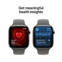 Apple Watch Series 11 (GPS + Cellular) 46mm Natural Titanium Case with Stone Grey Sport Band