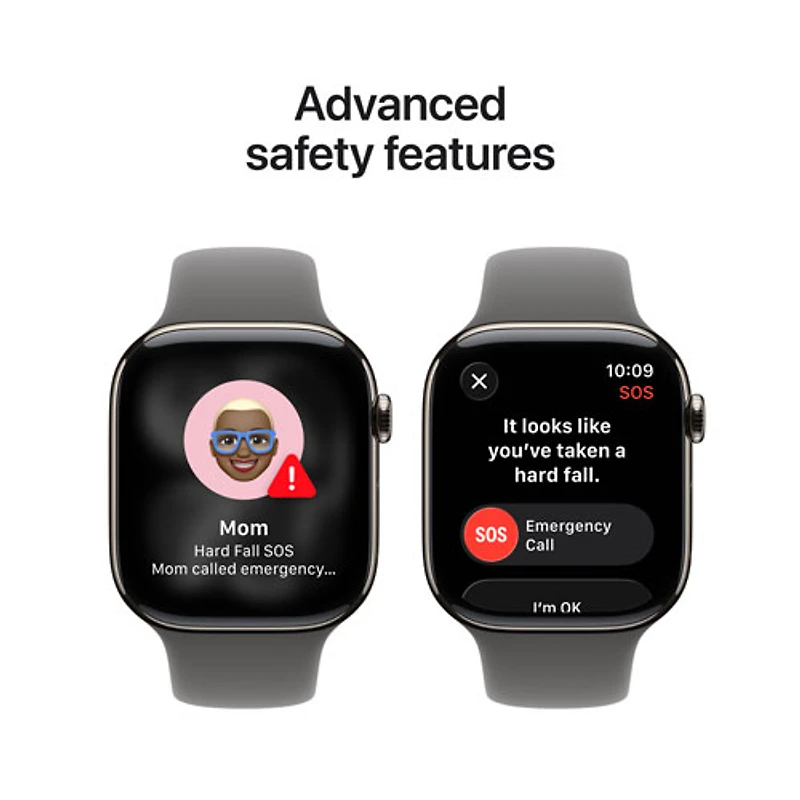 Apple Watch Series 11 (GPS + Cellular) 46mm Natural Titanium Case with Stone Grey Sport Band