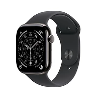 Apple Watch Series 11 (GPS + Cellular) 46mm Slate Titanium Case with Black Sport Band