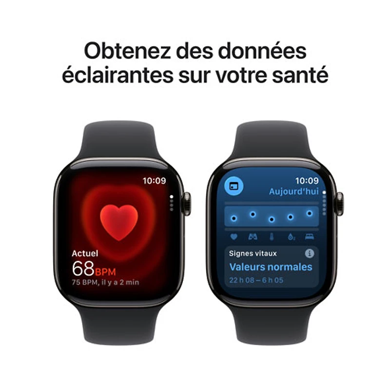Apple Watch Series 11 (GPS + Cellular) 46mm Slate Titanium Case with Black Sport Band