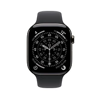 Apple Watch Series 11 (GPS + cellulaire) avec boîtier de 46 mm en titane ardoise et bracelet sport noir - Moyen/Grand