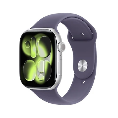 Apple Watch Series 11 (GPS) 46mm Silver Aluminum Case with Purple Fog Sport Band