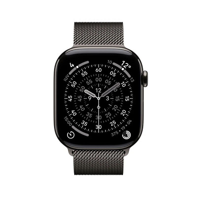 Apple Watch Series 11 (GPS + Cellular) 46mm Slate Titanium Case with Slate Milanese Loop