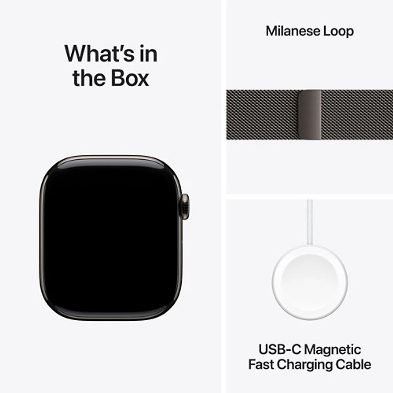 Apple Watch Series 11 (GPS + Cellular) 46mm Slate Titanium Case with Slate Milanese Loop