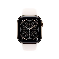 Apple Watch Series 11 (GPS + Cellular) 42mm Gold Titanium Case with Light Blush Sport Band