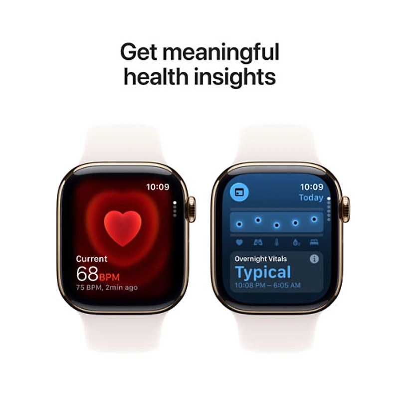 Apple Watch Series 11 (GPS + Cellular) 42mm Gold Titanium Case with Light Blush Sport Band