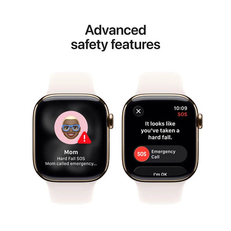 Apple Watch Series 11 (GPS + Cellular) 42mm Gold Titanium Case with Light Blush Sport Band