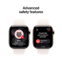 Apple Watch Series 11 (GPS + Cellular) 42mm Gold Titanium Case with Light Blush Sport Band