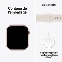 Apple Watch Series 11 (GPS + Cellular) 46mm Rose Gold Aluminum Case with Light Blush Sport Band