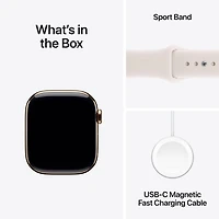 Apple Watch Series 11 (GPS + Cellular) 46mm Gold Titanium Case with Light Blush Sport Band