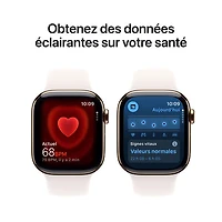 Apple Watch Series 11 (GPS + Cellular) 46mm Gold Titanium Case with Light Blush Sport Band
