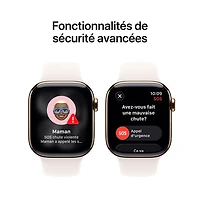 Apple Watch Series 11 (GPS + Cellular) 46mm Gold Titanium Case with Light Blush Sport Band