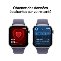 Apple Watch Series 11 (GPS + Cellular) 46mm Silver Aluminum Case with Purple Fog Sport Band