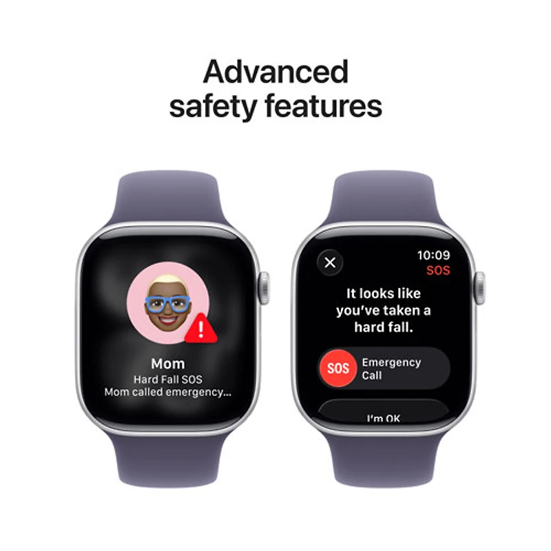 Apple Watch Series 11 (GPS + Cellular) 46mm Silver Aluminum Case with Purple Fog Sport Band