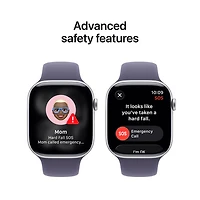 Apple Watch Series 11 (GPS + Cellular) 46mm Silver Aluminum Case with Purple Fog Sport Band