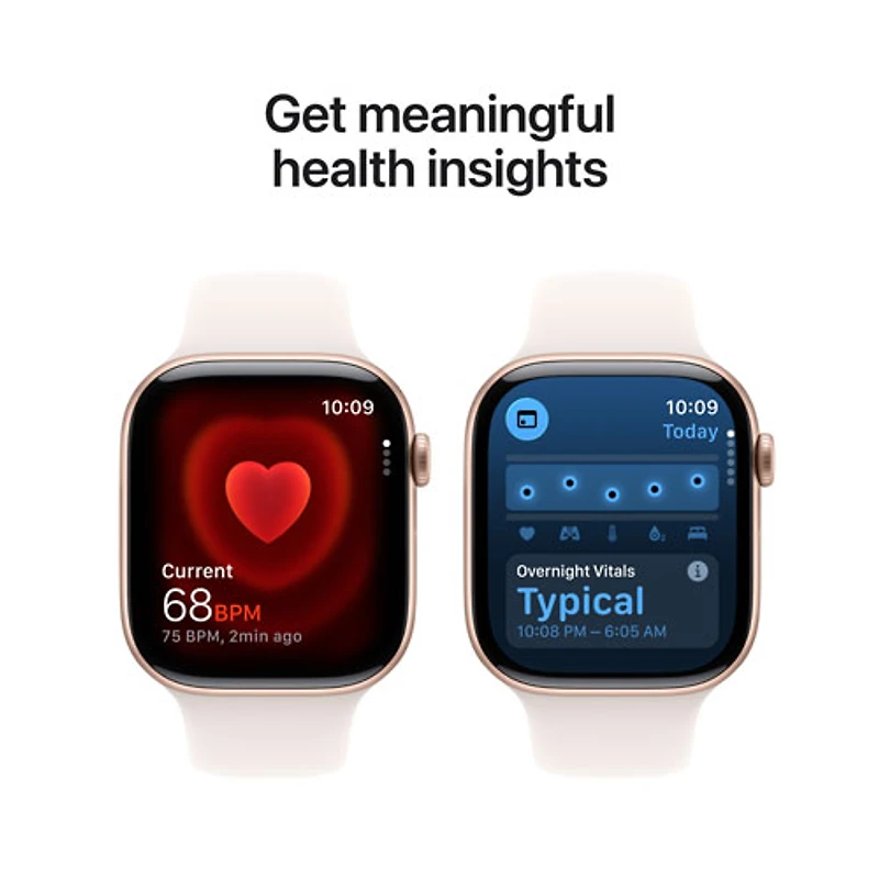 Apple Watch Series 11 (GPS + Cellular) 42mm Rose Gold Aluminum Case with Light Blush Sport Band
